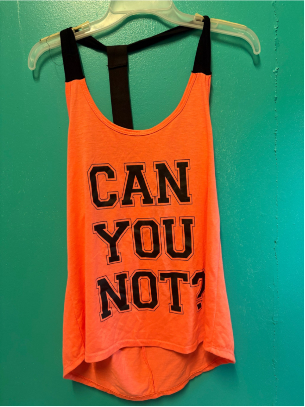 Women's rue21 Tank Top Size M Orange Black Graphic Racerback